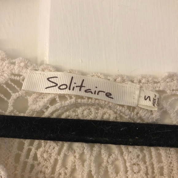 Anthropologie Solitaire Cream Crocheted Top - Picture 2 of 4